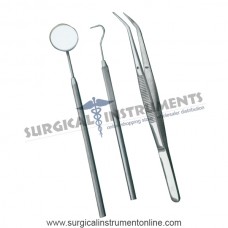Dental Dentist scaler Probe Pick Tweezers and Mirror set
