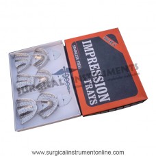Dental impression trays set of 6 upper and lower dental instruments
