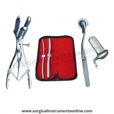 Hegar, uterine dilator set 2pieces 5-6,11-12,wartenberg pinwheel, mathieu speculum,collin large