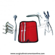 Hegar, uterine dilator set 2pieces 5-6,11-12, pinwheel, mathieu, collin 3pcs, grave large