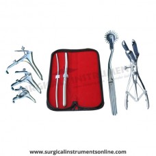 Hegar, uterine dilator set 2pieces 5-6,11-12,wartenberg pinwheel, mathieu speculum, grave 3pcs