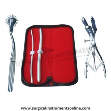 Hegar, uterine dilator set 2pieces 5-6,11-12,wartenberg pinwheel, mathieu speculum
