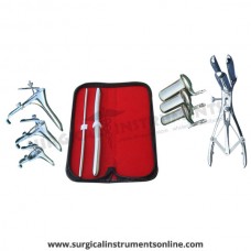Hegar, uterine dilator set 2pieces 5-6,13-14, mathieu speculum, grave 3pcs, collin 3pcs