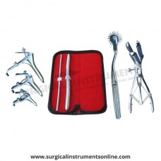 Hegar, uterine dilator set 2pieces 5-6,13-14, wartenberg pinwheel,mathieu speculum, grave 3pcs