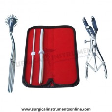 Hegar, uterine dilator set 2pieces 5-6,13-14, wartenberg pinwheel,mathieu speculum
