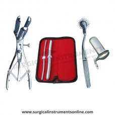 Hegar, uterine dilator set 2pieces, 5-6,15-16, wartenberg pinwheel, mathieu speculum, collin large