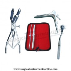 Hegar uterine dilator set 2pieces, 5-6,15-16,  pinwheel, mathieu speculum, grave large