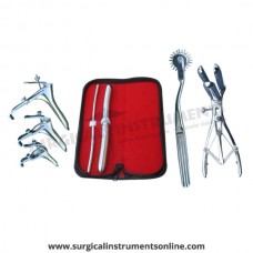Hegar uterine dilator set 2pieces, 5-6,15-16, pinwheel, mathieu speculum, grave 3pcs