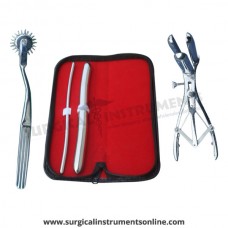 Hegar, uterine dilator set 2pieces, 5-6,15-16, wartenberg pinwheel, mathieu speculum