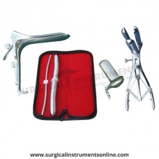 Hegar uterine dilator set 2piece, 5-6,17-18, mathieu speculum, grave large, collin large