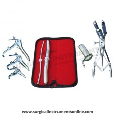 Hegar uterine dilator set 2pieces, 5-6,17-18, mathieu speculum, grave 3pcs, collin large