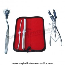 Hegar uterine dilator set 2piece, 5-6,17-18, wartenberg pinwheel, mathieu speculum