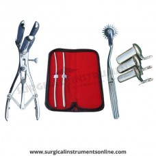 Hegar uterine dilator, set 2 pieces,5-6,7-8 pinwheel, mathieu speculum, collin 3pcs