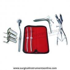 Hegar uterine dilator, set 2 pieces,5-6,7-8 pinwheel,mathieu speculum,grave large,collin 3pcs