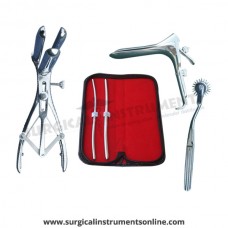 Hegar uterine dilator, set 2 pieces,5-6,7-8 pinwheel, mathieu speculum,grave large