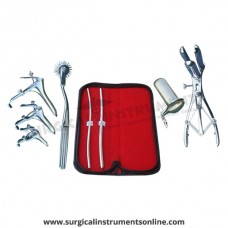 Hegar uterine dilator, set 2 pieces,5-6,7-8 pinwheel, mathieu speculum,grave 3pcs,collin large