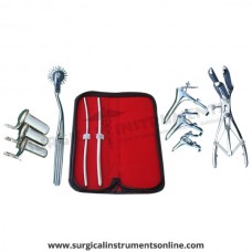 Hegar uterine dilator, set 2 pieces,5-6,7-8 pinwheel, mathieu speculum,grave 3pcs,collin 3pcs