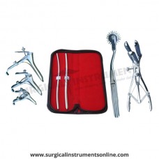 Hegar uterine dilator, set 2 pieces,5-6,7-8 pinwheel, mathieu speculum,grave 3pcs