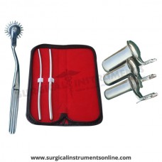 Hegar uterine dilator set 2 pieces,5-6,7-8 , wartenberg pinwheel, collin 3pcs