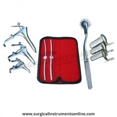 Hegar uterine dilator set 2 pieces,5-6,7-8 , wartenberg pinwheel, grave 3pcs, collin 3pcs