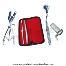 Hegar uterine dilator set 2 Pieces, 7-8,13-14, wartenberg pinwheel, mathieu speculum, collin large