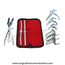 Hegar uterine dilator set 2 Pieces, 9-10,11-12, mathieu speculum, grave 3pcs, collin 3pcs