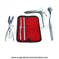 Hegar uterine dilator set 2 Pieces, 9-10,11-12, wartenberg pinwheel, mathieu speculum, grave large