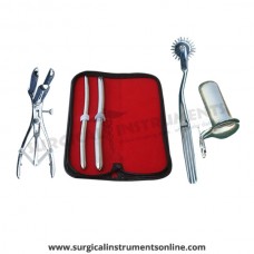 Hegar uterine dilator set 2 Pieces, 9-10,13-14, wartenberg pinwheel, mathieu speculum, collin large