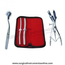 Hegar uterine dilator set 2 Pieces, 9-10,13-14, wartenberg pinwheel, mathieu speculum