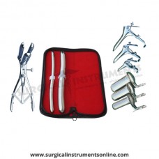 Hegar uterine dilator set 2 Pieces, 9-10,17-18, mathieu speculum, grave 3pcs, collin 3pcs